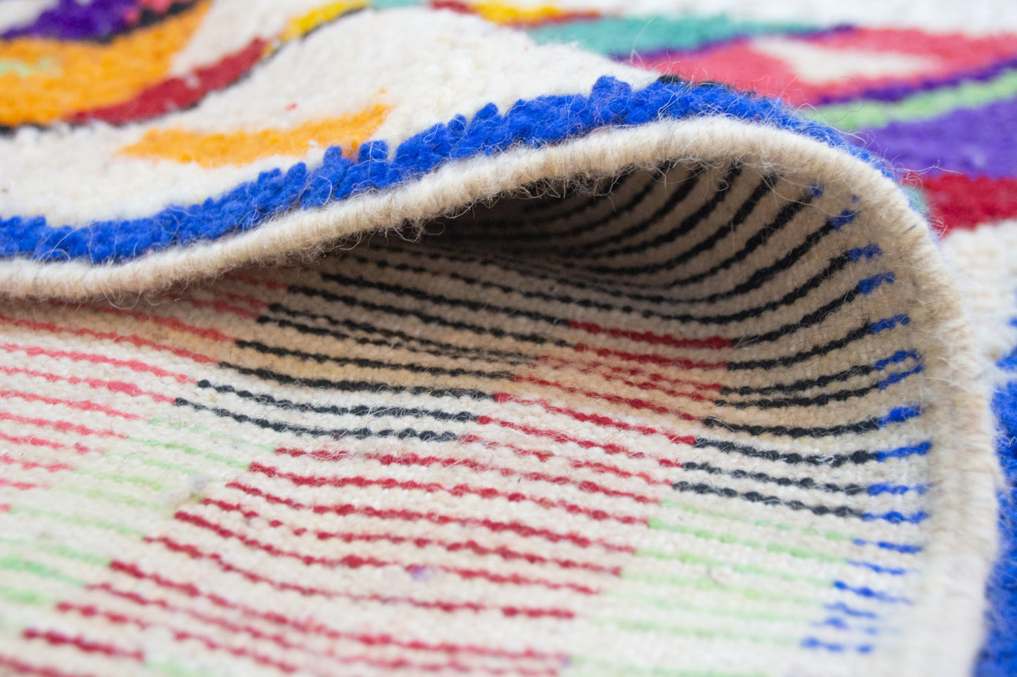 Boujaad Pile Rug — Abstract Geometric Field in Jewel Tones