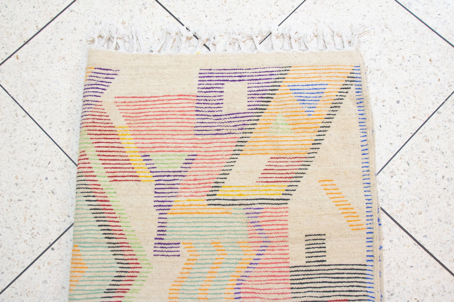 Boujaad Pile Rug — Abstract Geometric Field in Jewel Tones