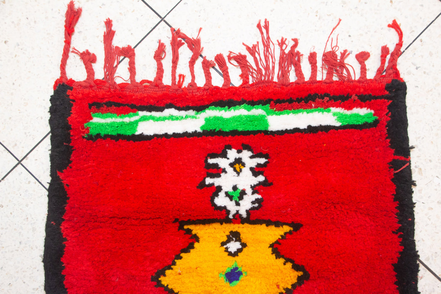 Aït Zayane (Kubba) Sun-Spine Runner — Red Field with Talismanic Crowns