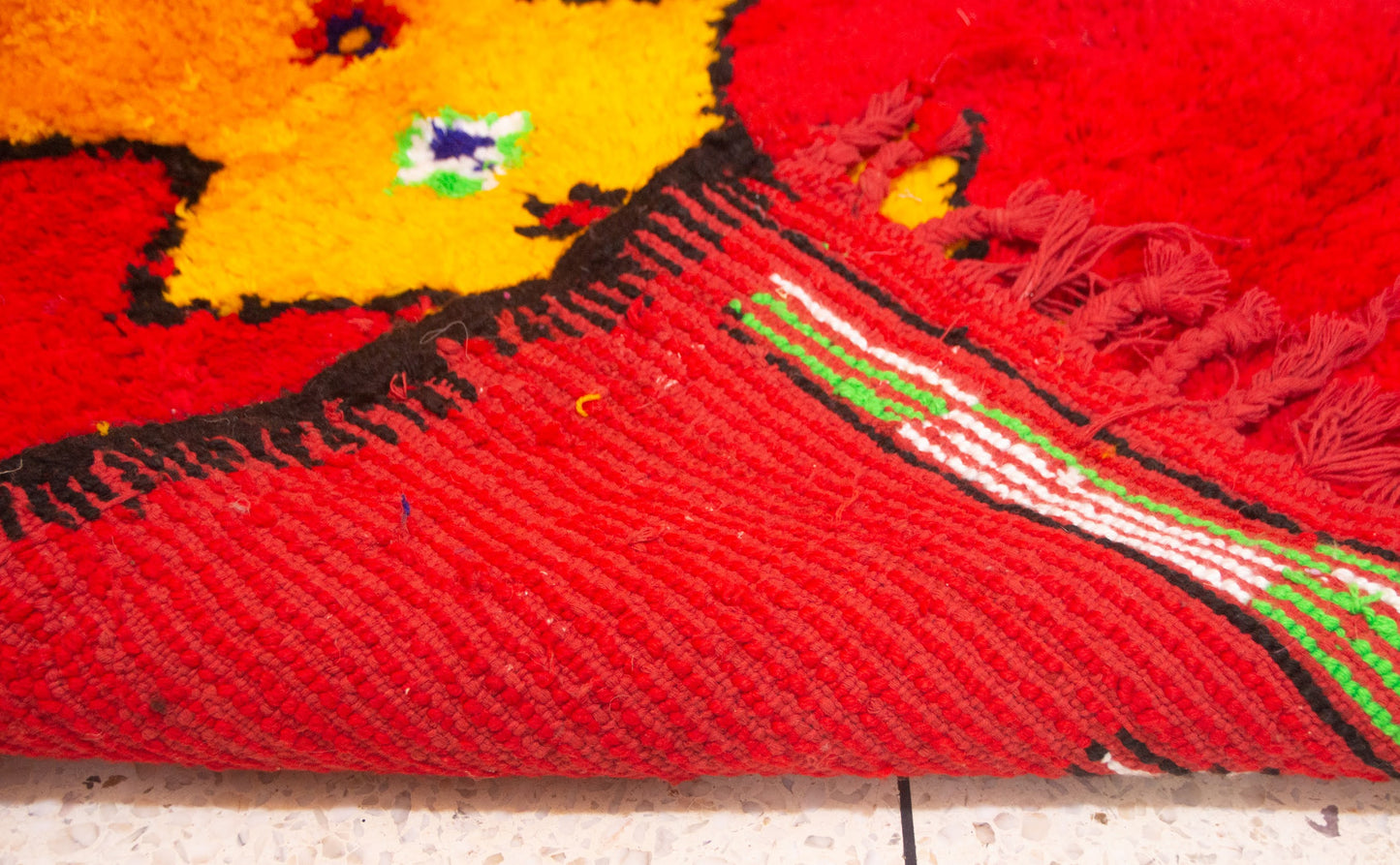 Aït Zayane (Kubba) Sun-Spine Runner — Red Field with Talismanic Crowns