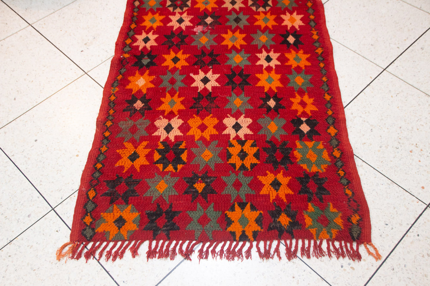 Boujaad Starfield Hanbel — Saffron & Teal Octagram Runner
