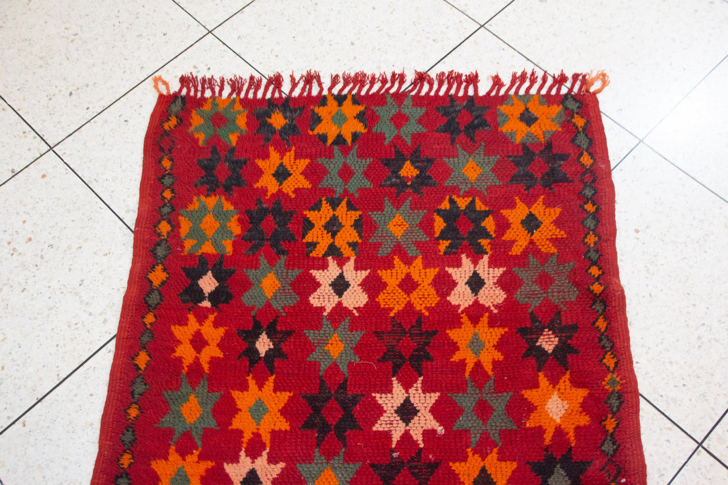 Boujaad Starfield Hanbel — Saffron & Teal Octagram Runner