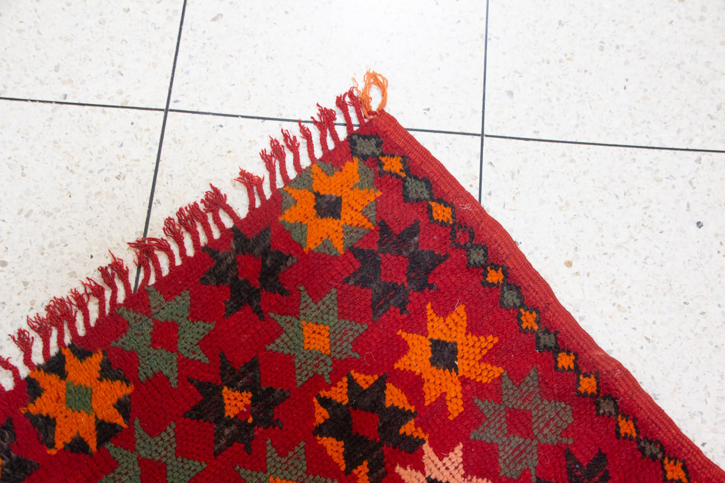 Boujaad Starfield Hanbel — Saffron & Teal Octagram Runner