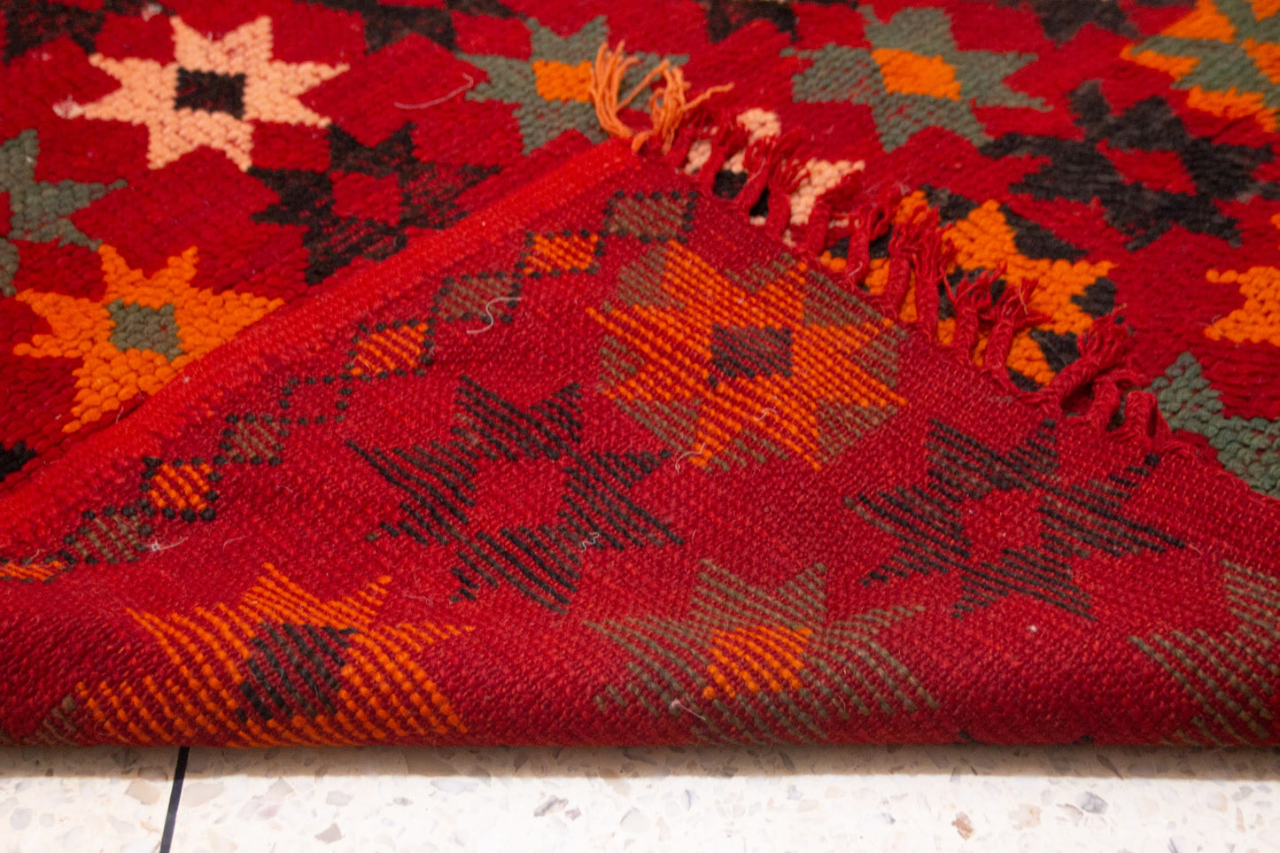 Boujaad Starfield Hanbel — Saffron & Teal Octagram Runner