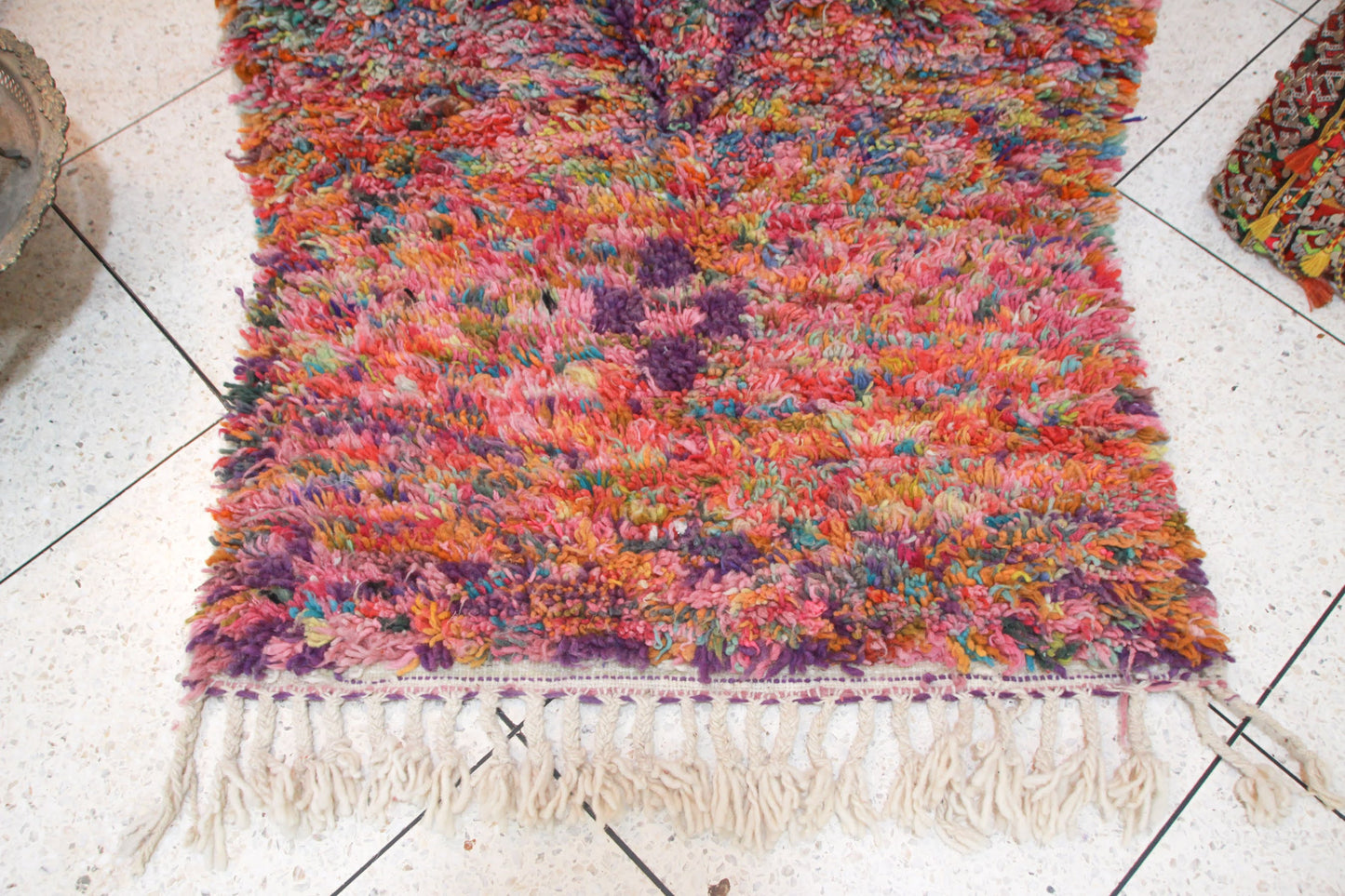 Boujaad Confetti Shag — Multicolor Wool on Ivory Base