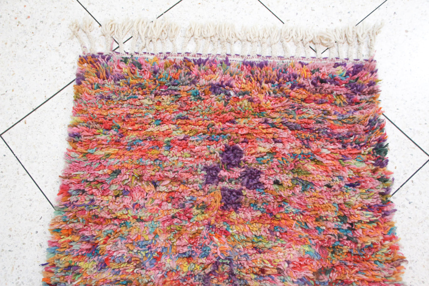 Boujaad Confetti Shag — Multicolor Wool on Ivory Base