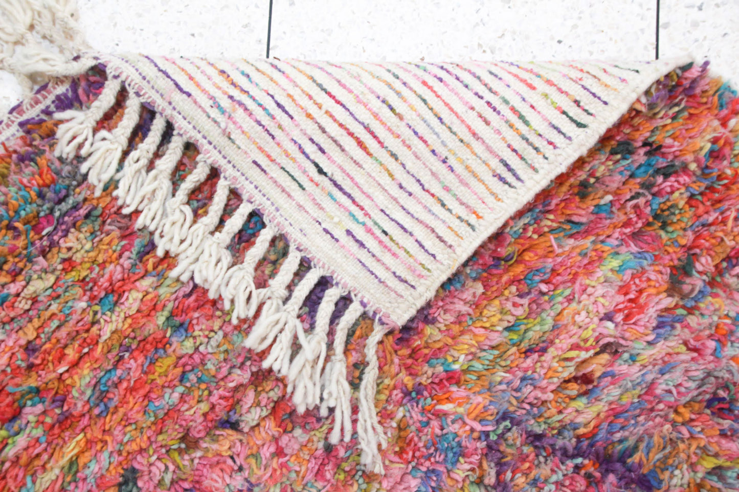 Boujaad Confetti Shag — Multicolor Wool on Ivory Base