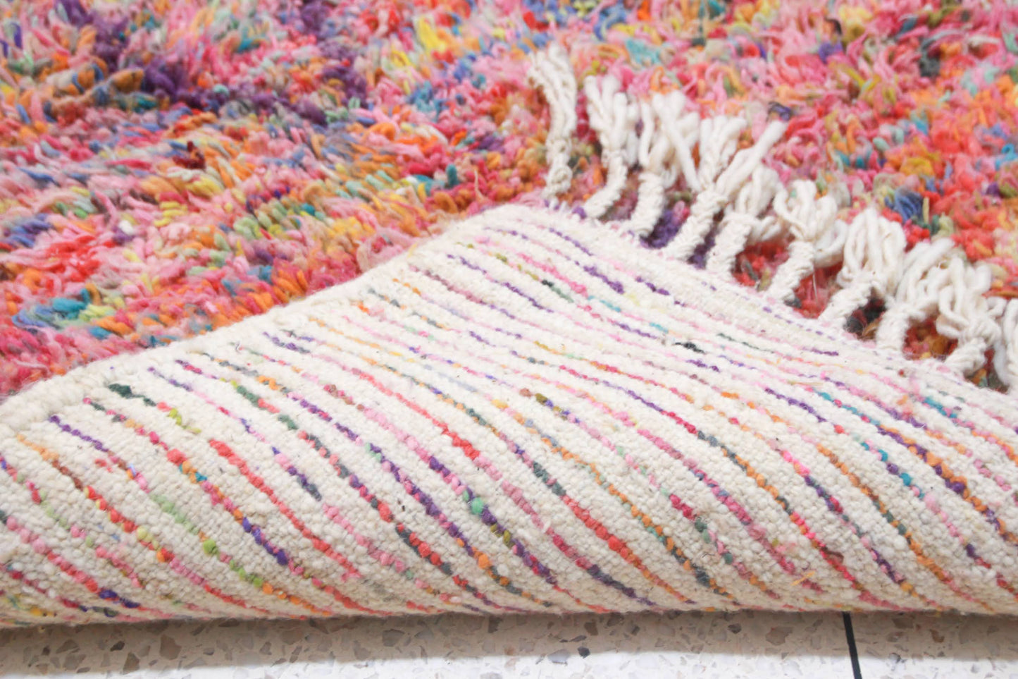 Boujaad Confetti Shag — Multicolor Wool on Ivory Base