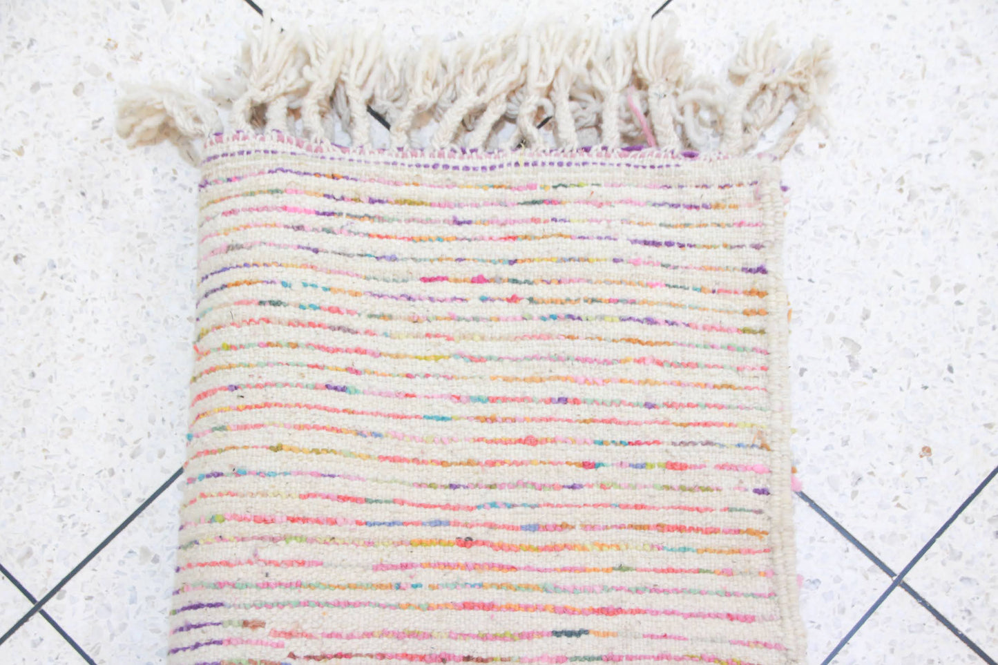 Boujaad Confetti Shag — Multicolor Wool on Ivory Base