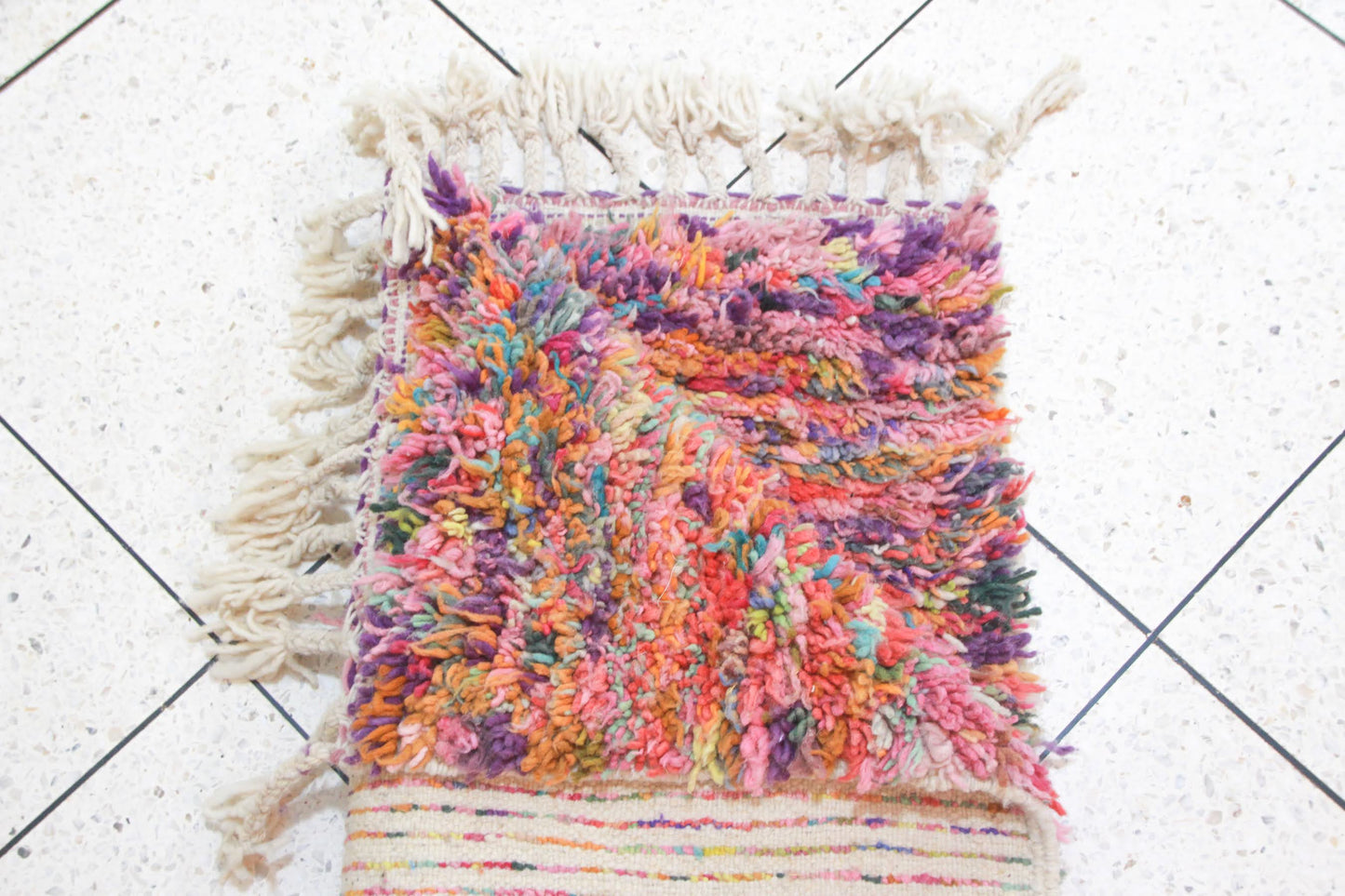 Boujaad Confetti Shag — Multicolor Wool on Ivory Base