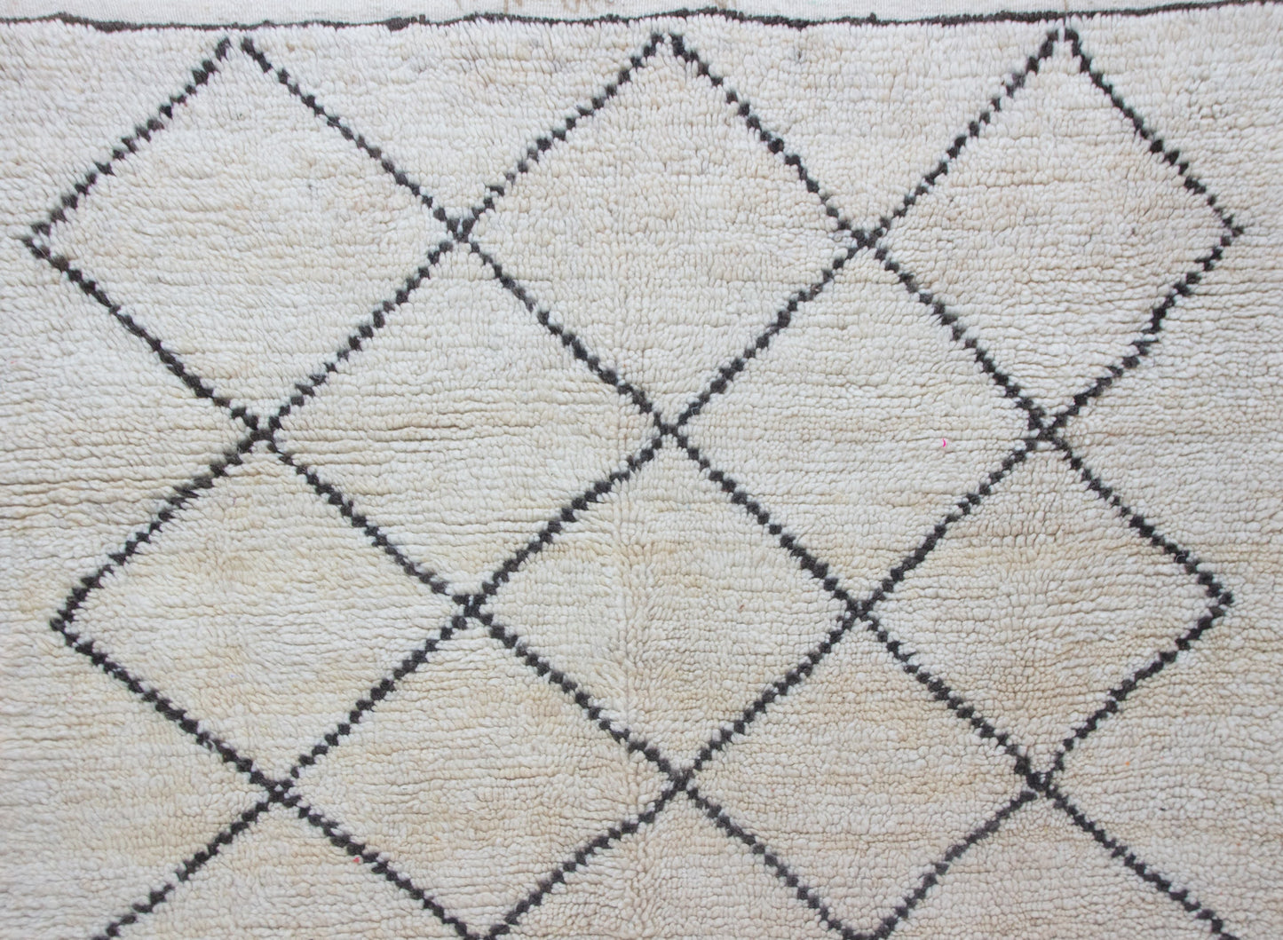 Beni Ourain Fine Grid Lattice — Ivory Wool