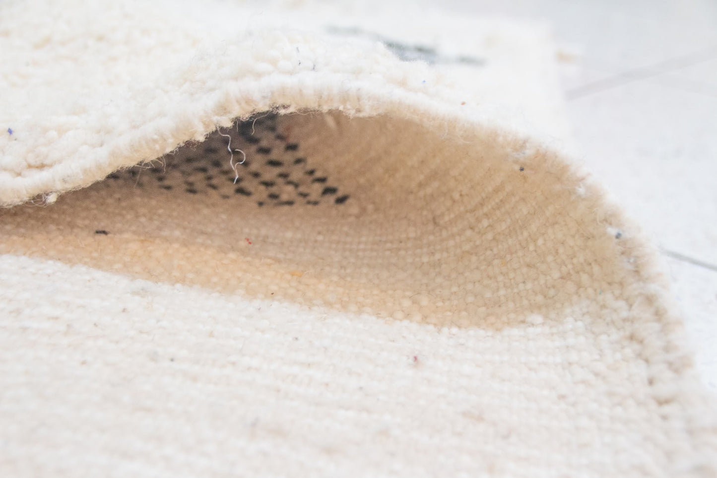 Azilal Glyph Constellation — Ivory Wool with Charcoal Symbols