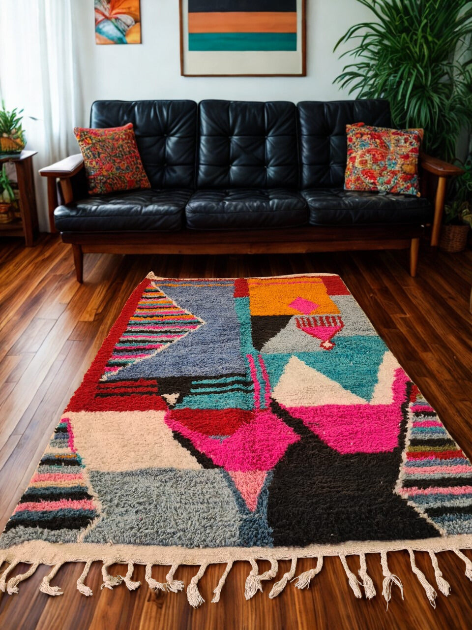 Glass Pieces – Boujaad Festival Geometry in Recycled Wool
