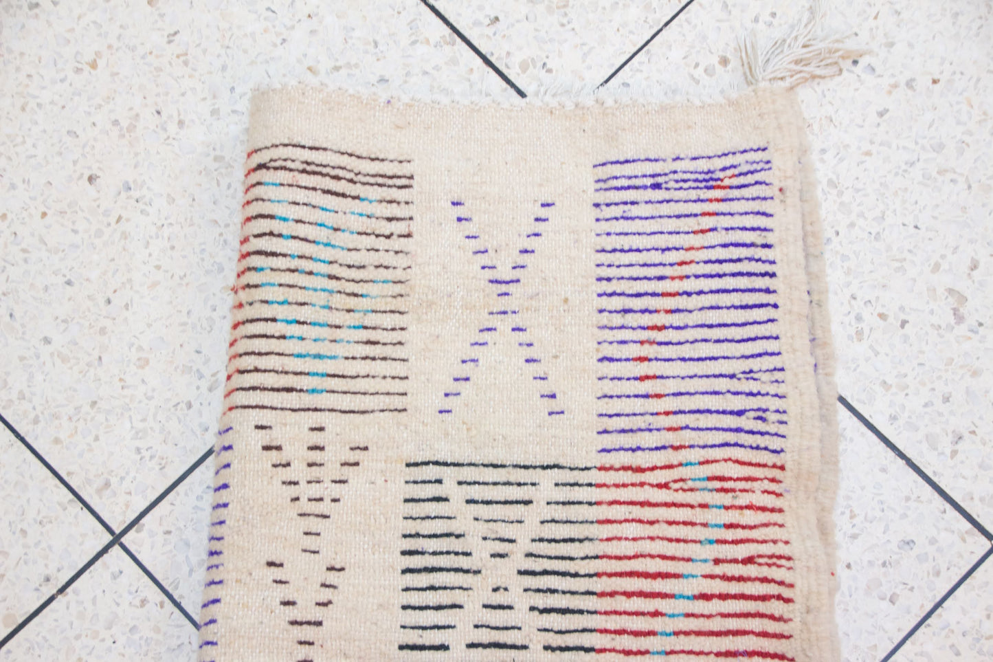 Boujaad Chevron & Talisman — Multicolor Wool on Ivory