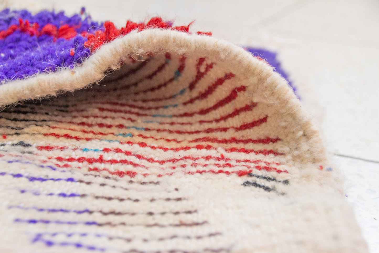 Boujaad Chevron & Talisman — Multicolor Wool on Ivory