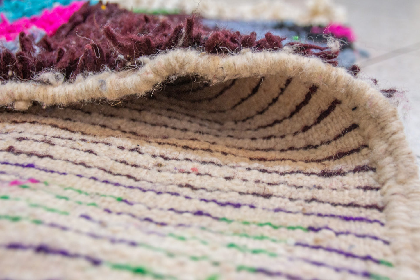 Boujaad Pile Rug — Chromatic Patchwork of Stripes, Checks & Zigzags
