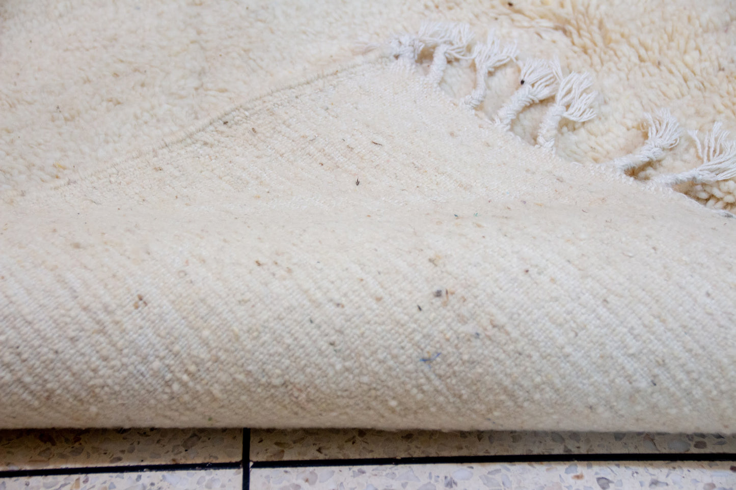 Marmoucha Pile Rug — Ivory Tone-on-Tone Relief Lattice