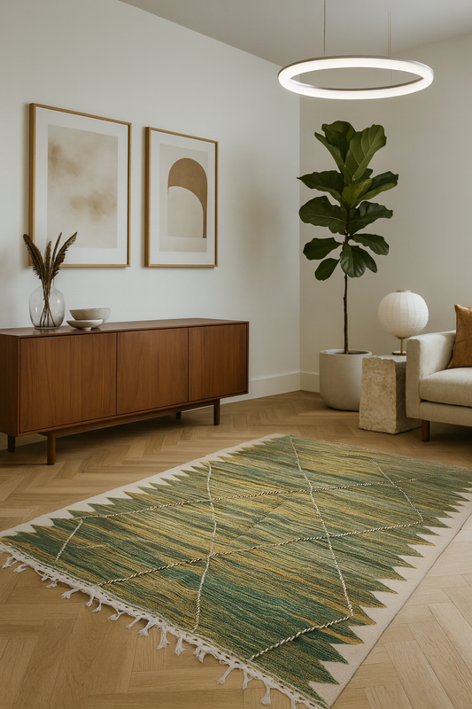 Verdant Pulse – Zanafi Weave in Emerald Threads