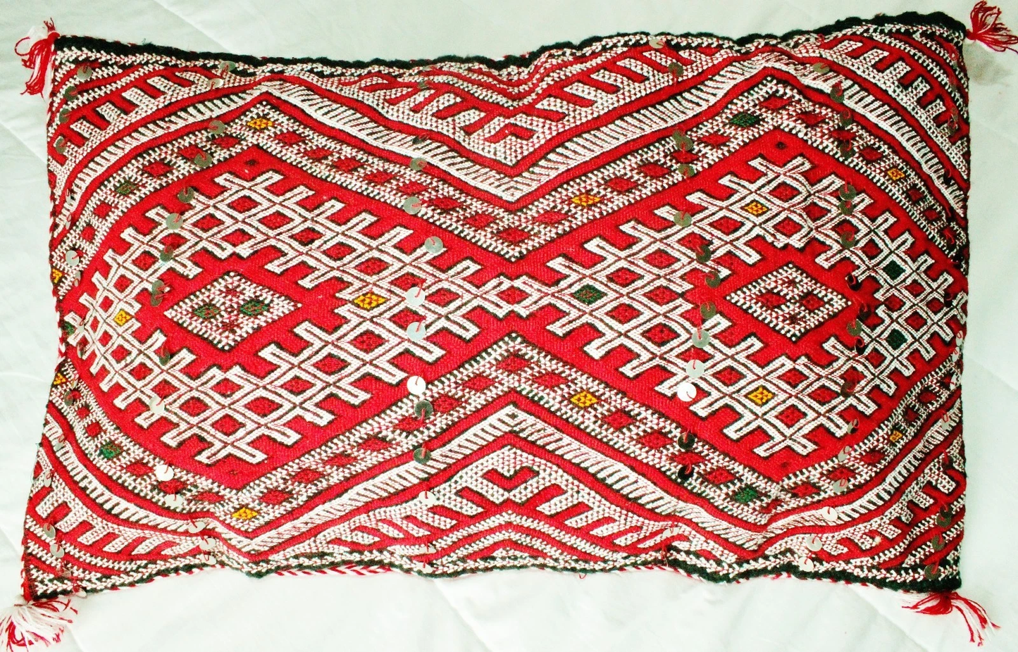 Tarehalet Henbel Kilim Pillow — Lattice Red
