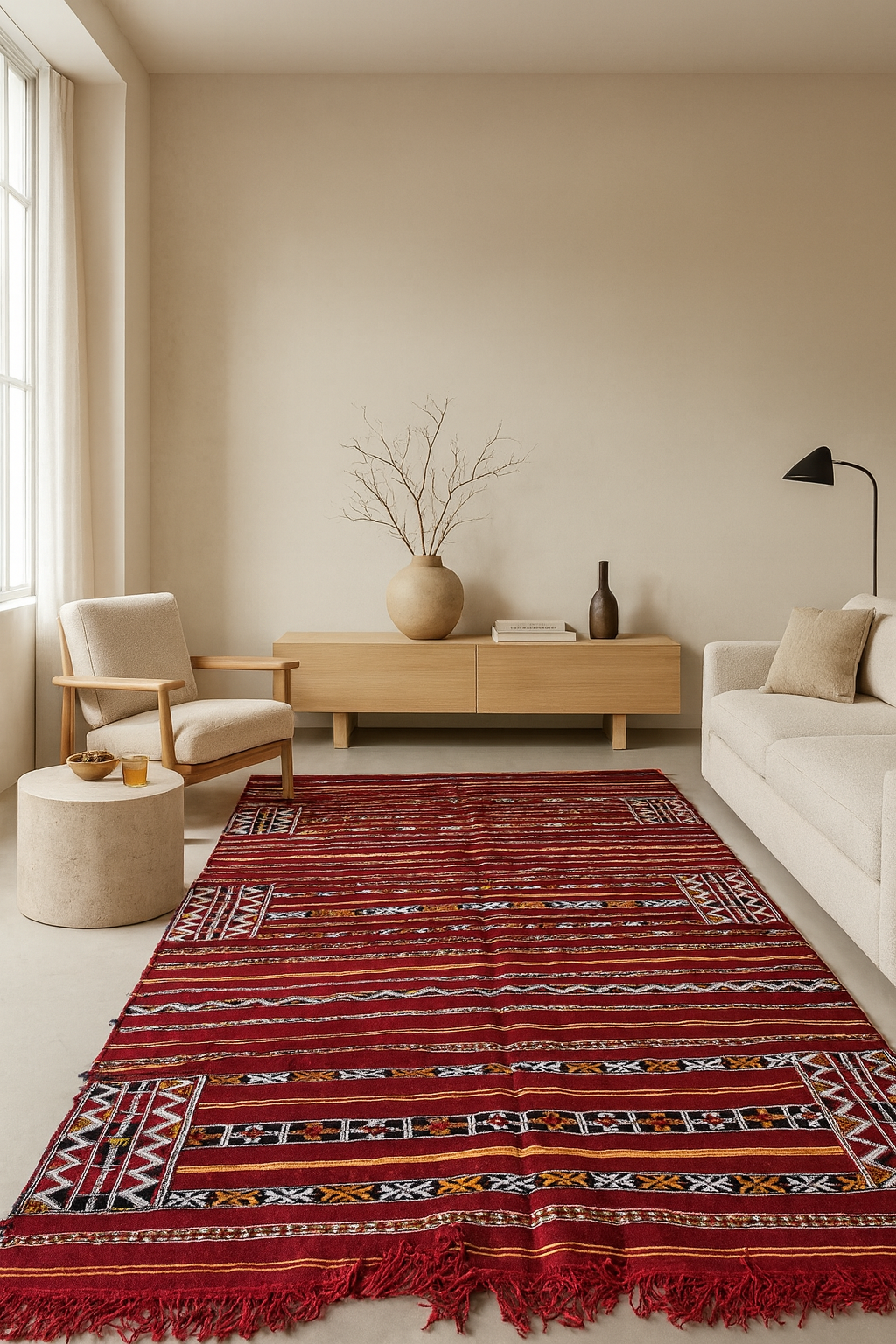 Zemmour Kilim — Crimson Caravan Bands II