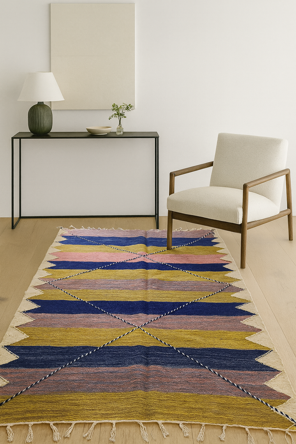 Zanafi–Boujaad Atlas Chevron — Lapis & Saffron