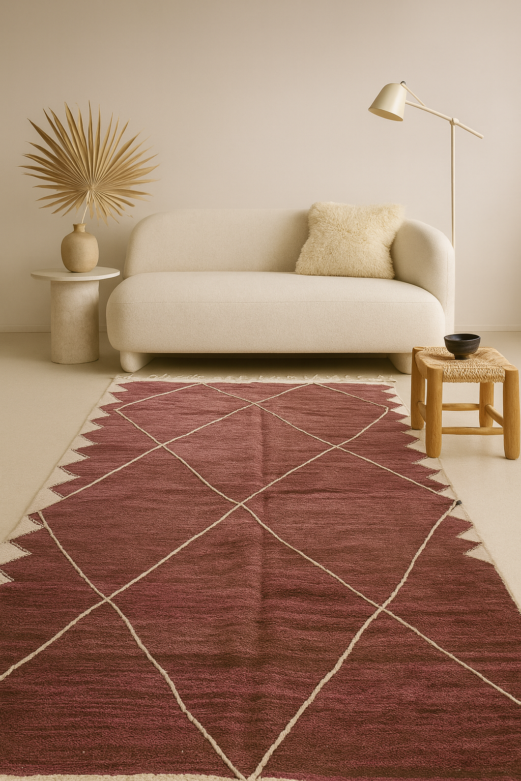 Boujaad–Zanafi Serrated Lattice — Madder Rose Ombré