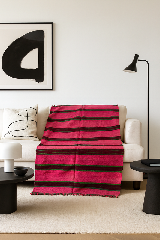 Hanbel amazigh — Bandes d'onyx sur fuchsia