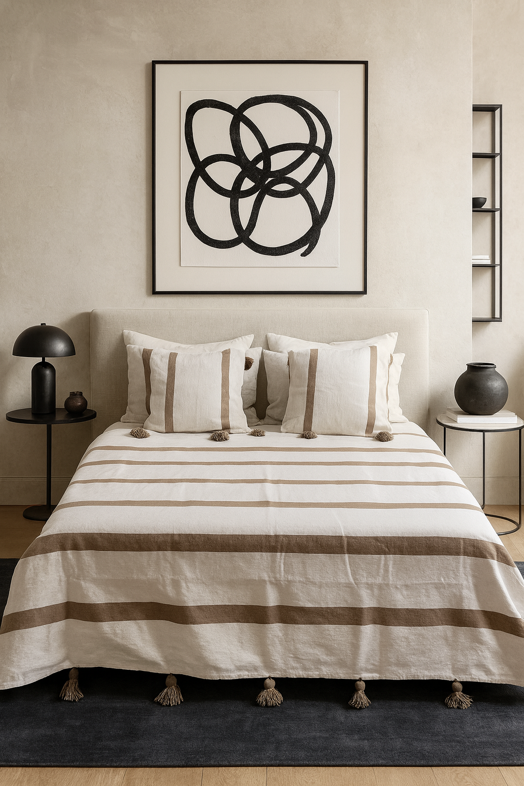 Safi Loom Set — Sand Stripes on Ivory