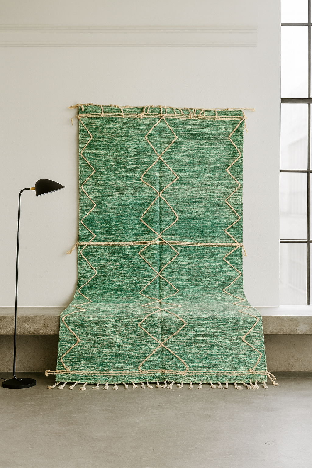 Zanafi Lattice Kilim — Emerald
