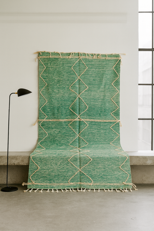 Zanafi Lattice Kilim — Emerald