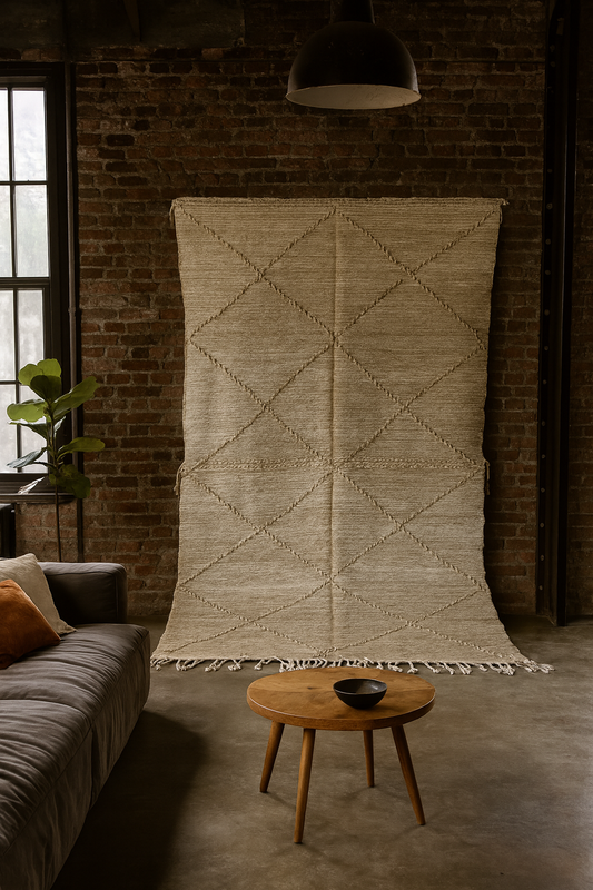 Zanafi Lattice Kilim — Natural Heather