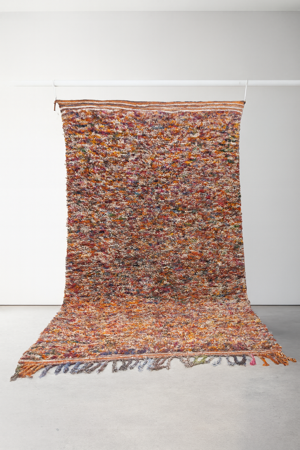 Boujaad Confetti Shag — Chromatic Mélange Pile with Tassel Fringe