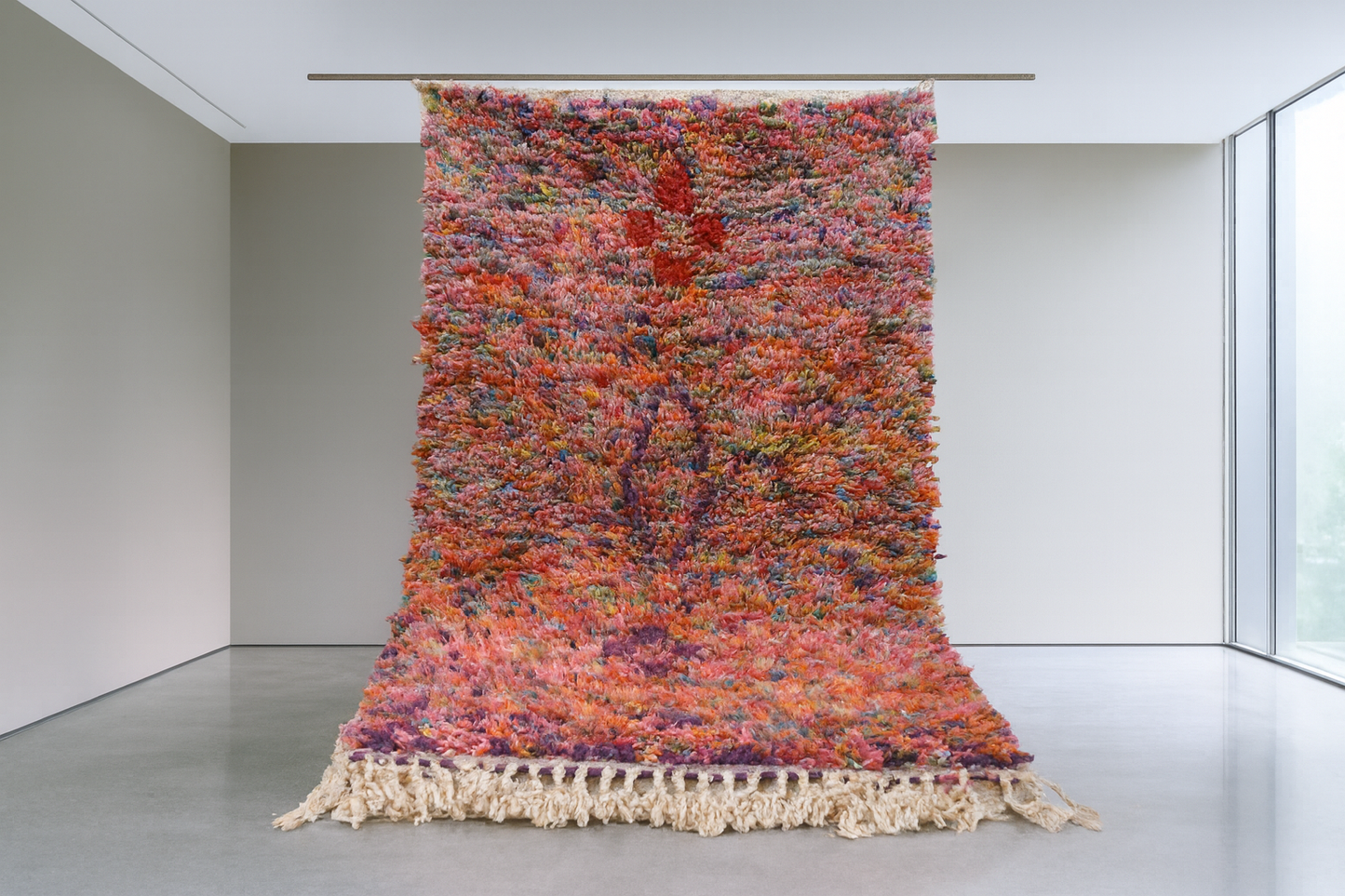 Boujaad Confetti Shag — Multicolor Wool on Ivory Base