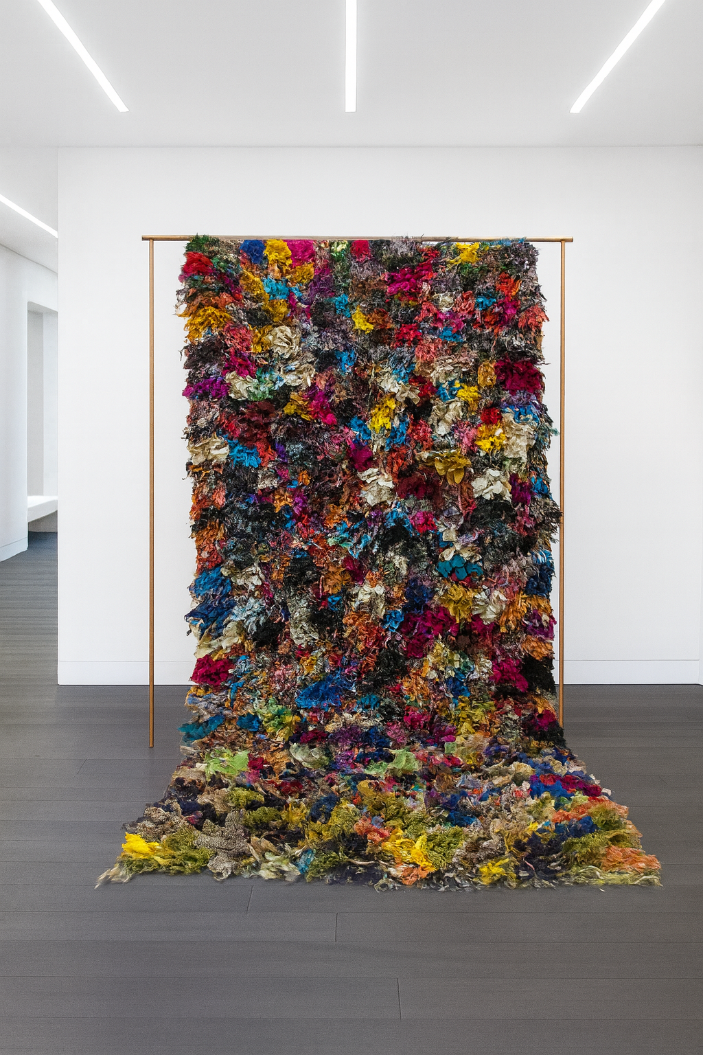 Boucherouite Petal-Cluster Shag — Multicolor Reclaimed-Textile Rug