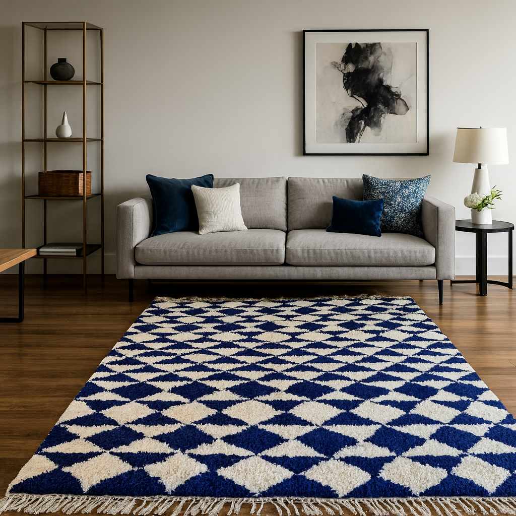Cobalt Harlequin — Marmoucha Diamond Tiling