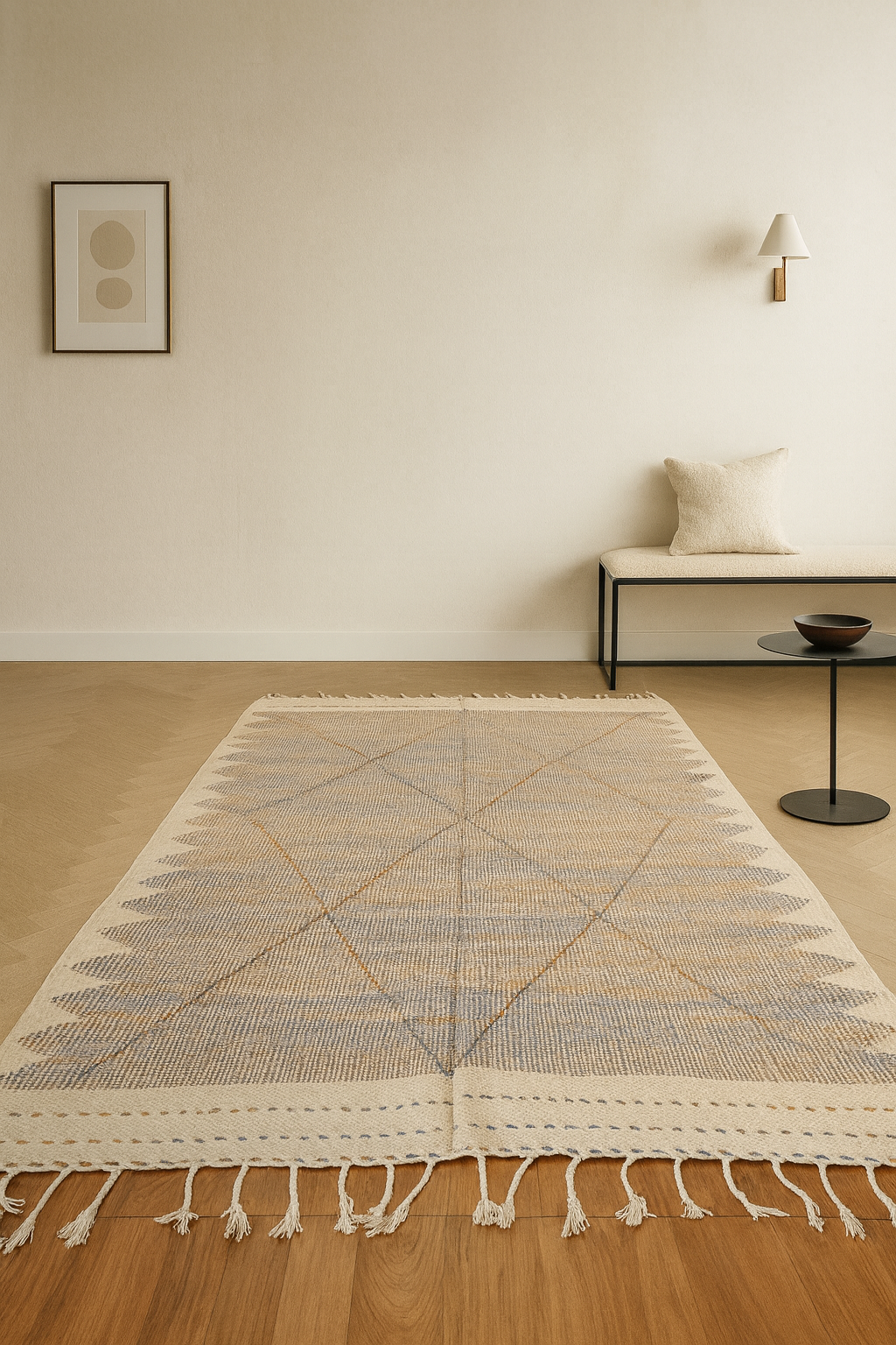 Earthline Harmony – Zanafi Kilim in Warm Gradient Wool