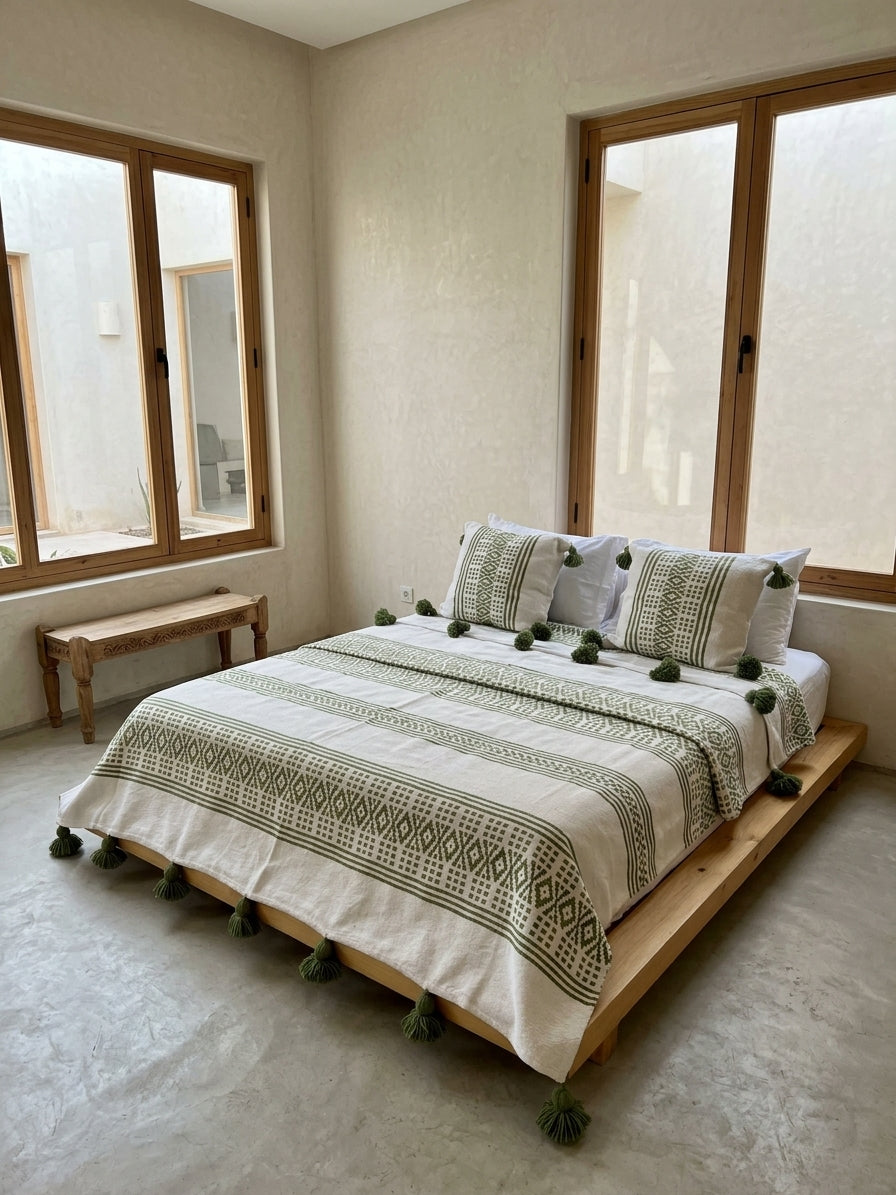 Safi Loom Set — Olive Registers on Ivory