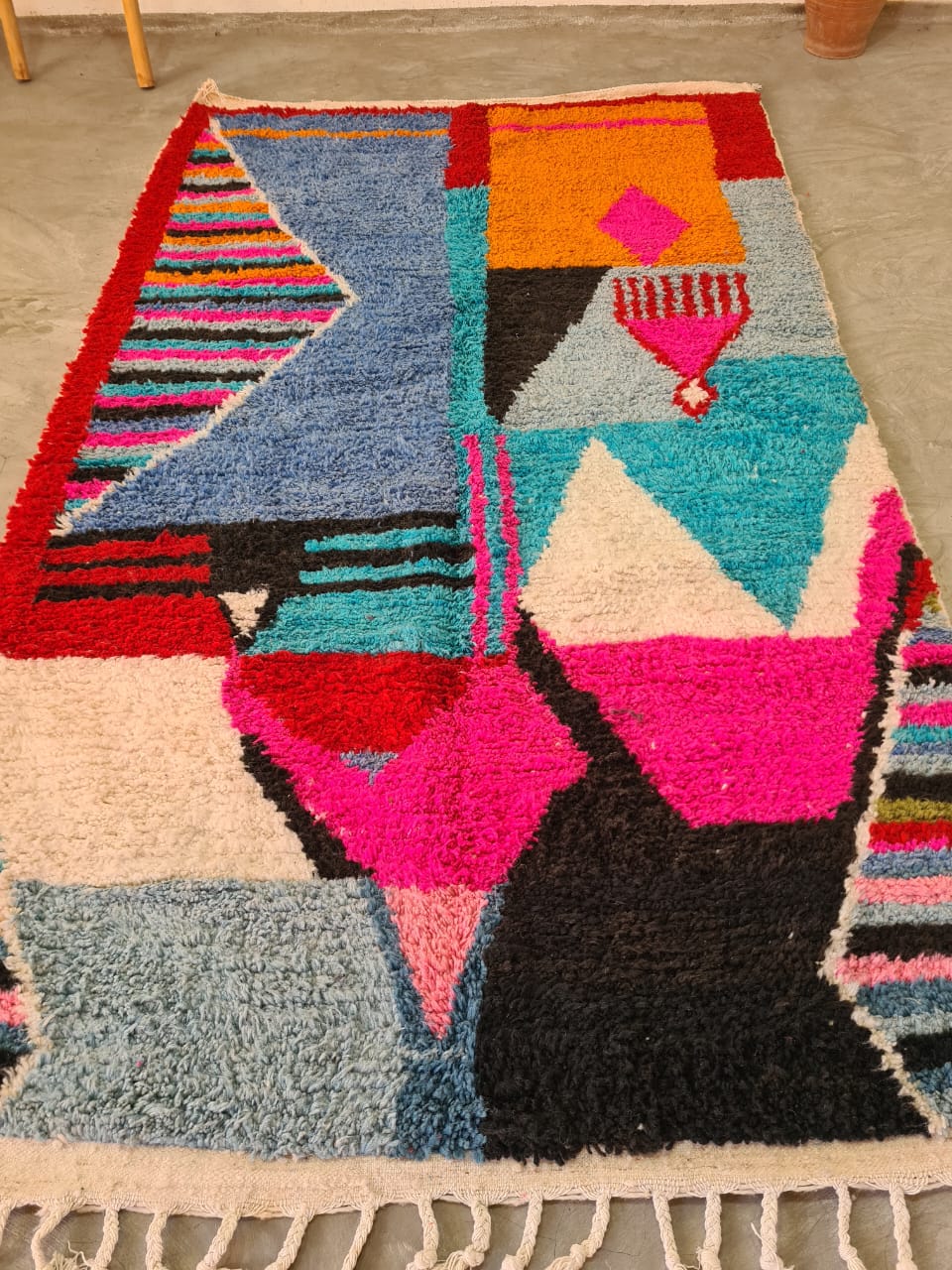 Glass Pieces – Boujaad Festival Geometry in Recycled Wool