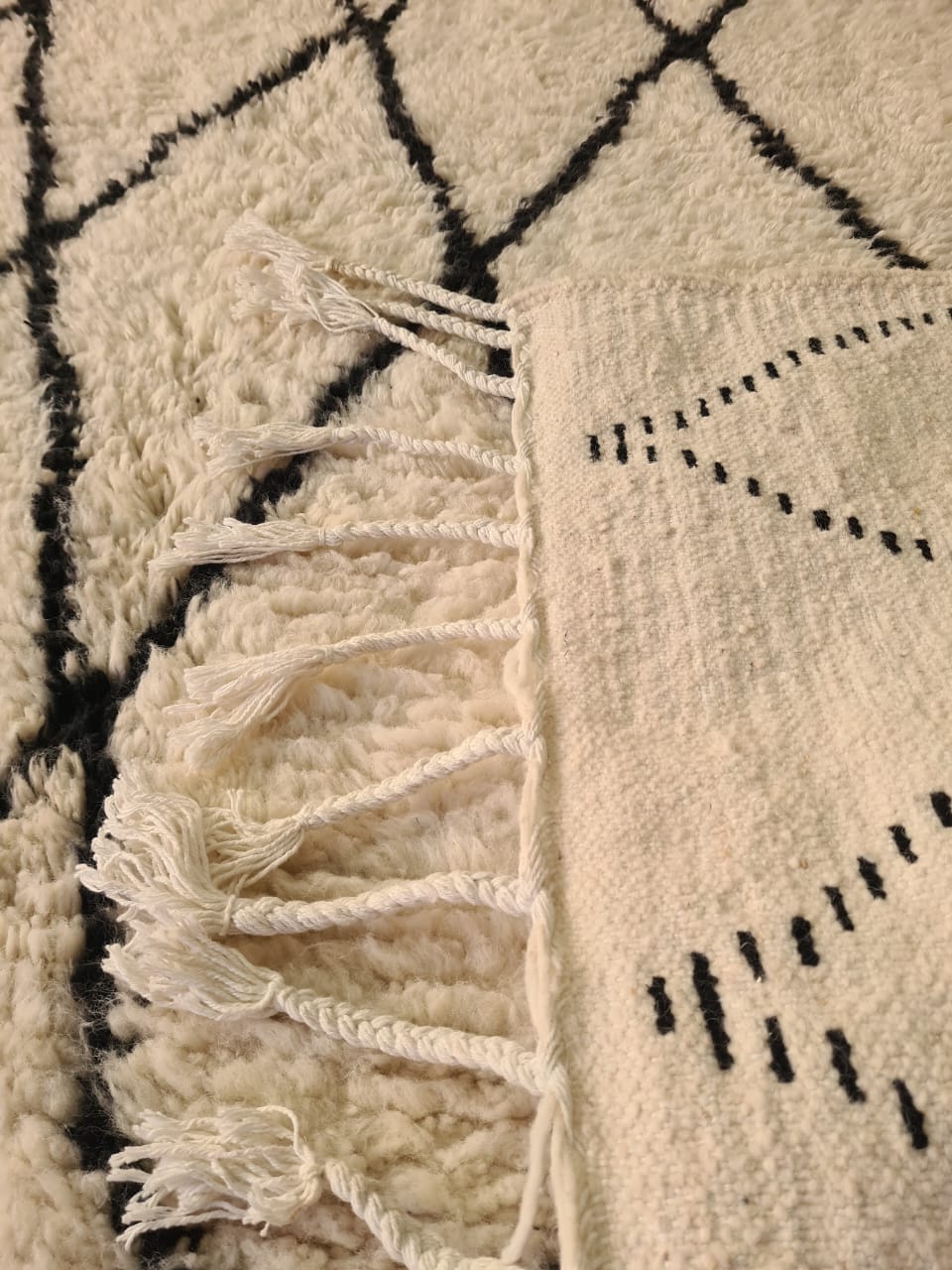 Tethered Echoes – Beni Ourain Rug with Narrow Lozenge Grid