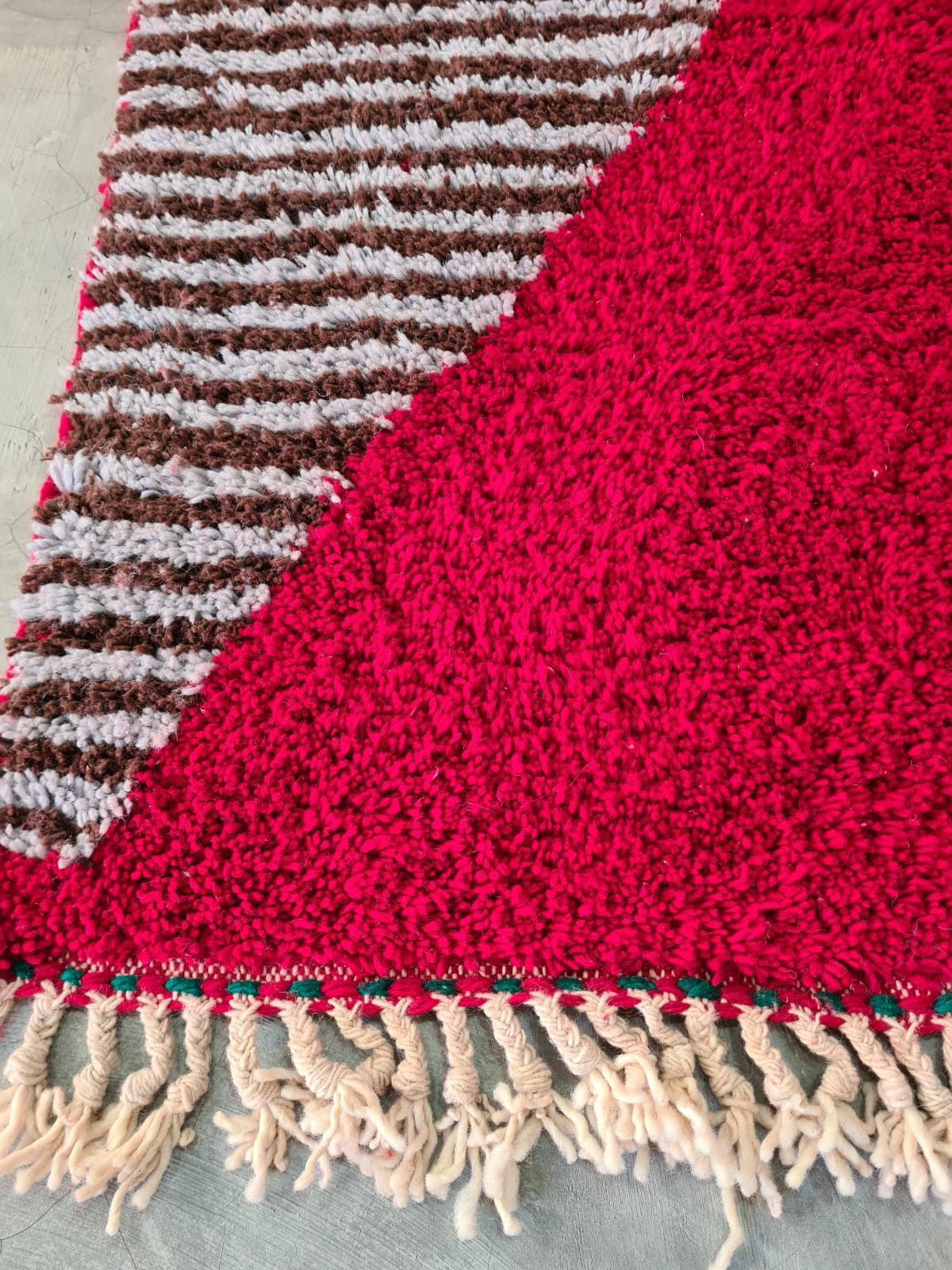 Scarlet Echo – Beni Mrirt Rug with Lozenge in Celebration Weave