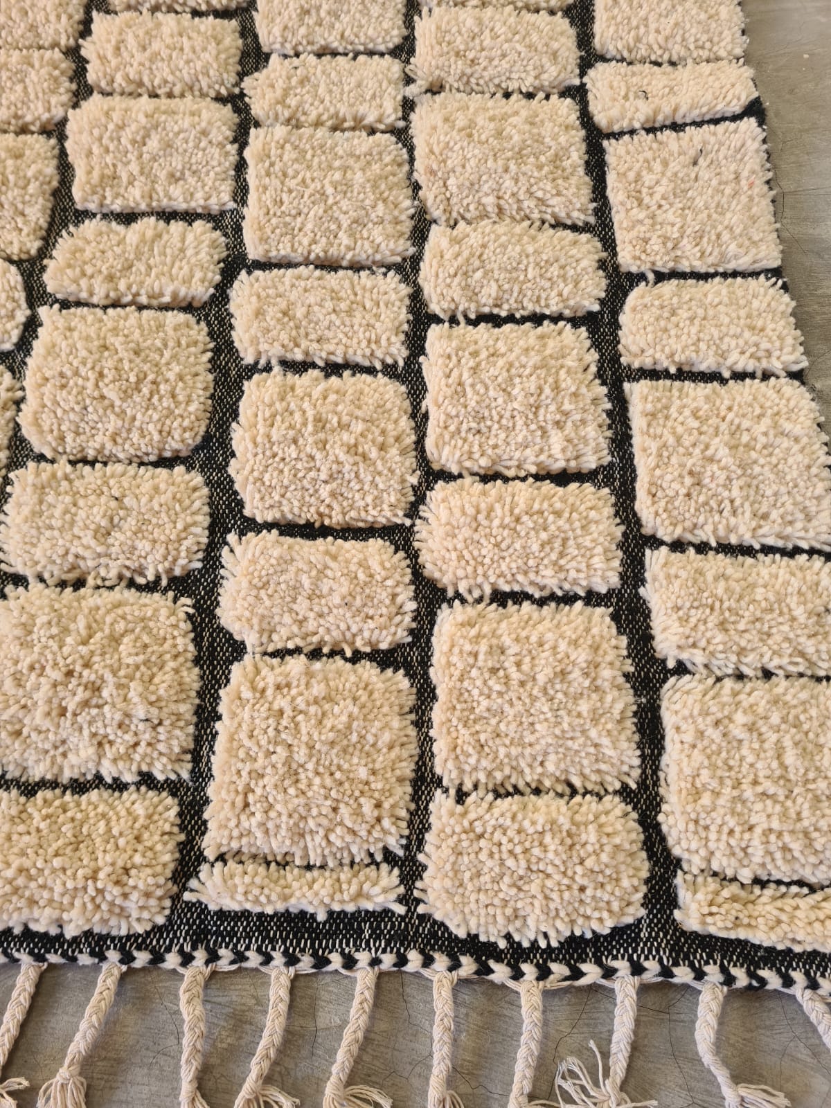 Stone Grid – Beni Ourain Rug in Structured Elevation