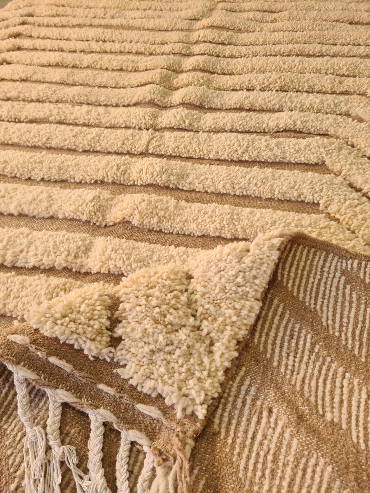 Layer Echo – Stepped Chevron Beni Ourain Rug in Natural Ivory