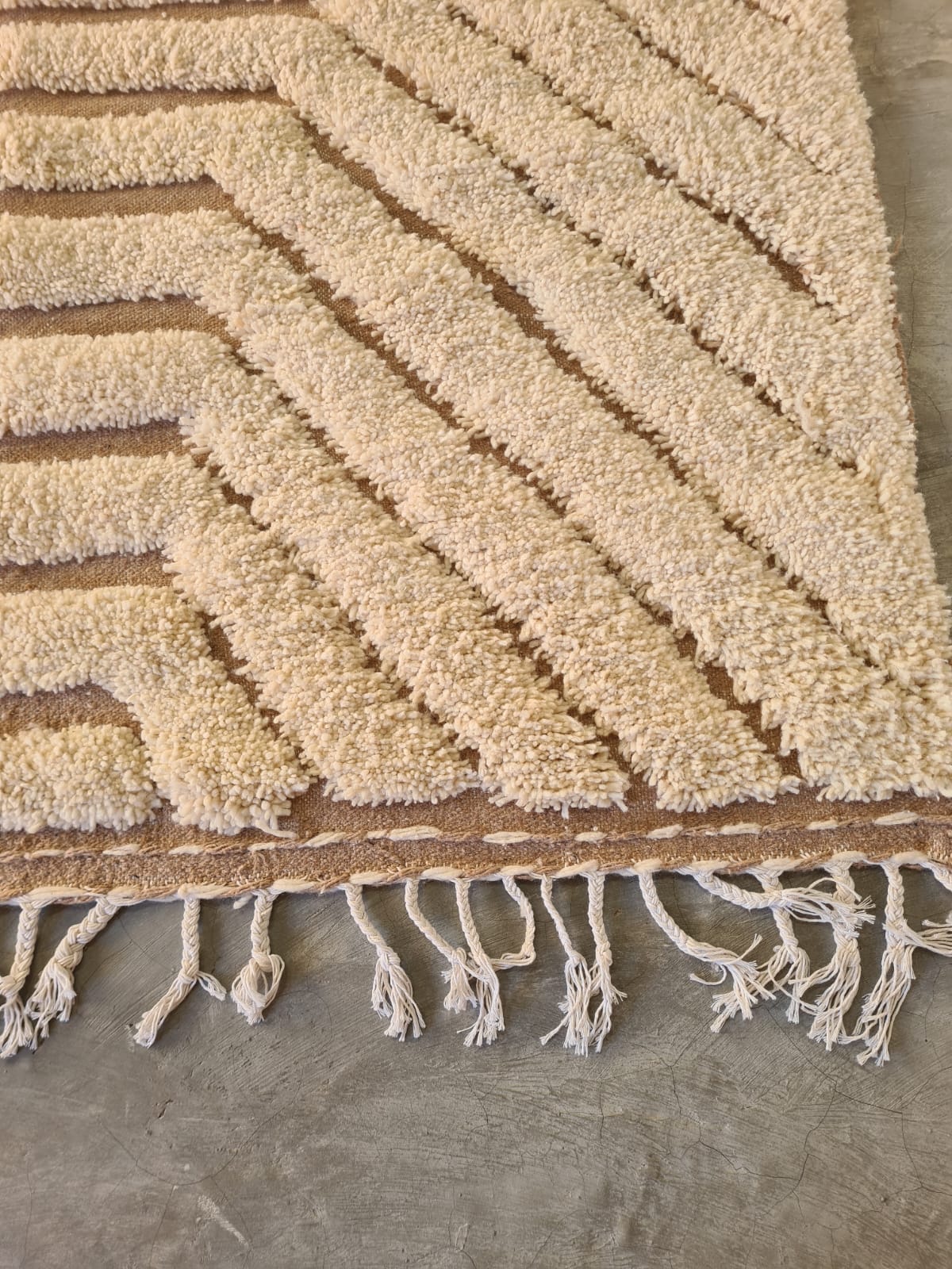 Layer Echo – Stepped Chevron Beni Ourain Rug in Natural Ivory