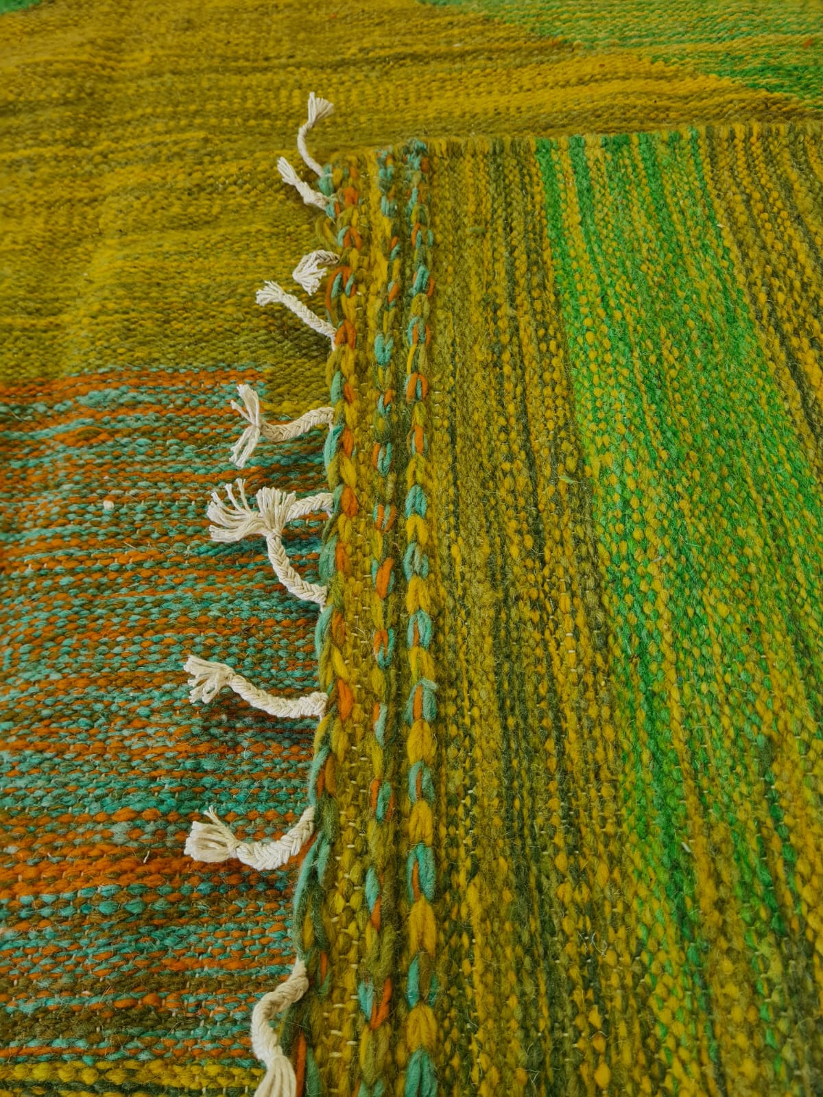 Terracotta Horizons – Joha Kilim in Earth & Chlorophyll Bands