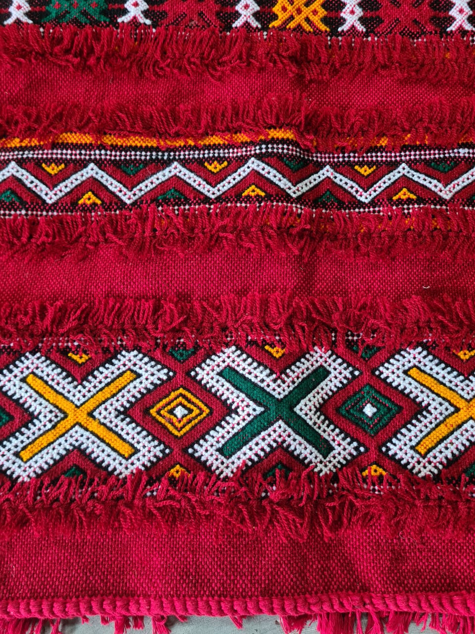 Red Heirloom – Vintage Amazigh Zigzag Hanbel from the Zayan Plateau