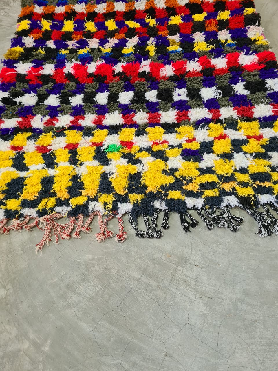 Fragments in Rhythm – Boucherouite Checkerboard in Reclaimed Textiles