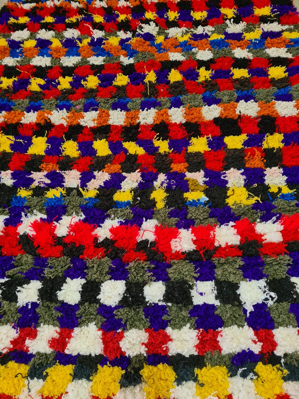 Fragments in Rhythm – Boucherouite Checkerboard in Reclaimed Textiles