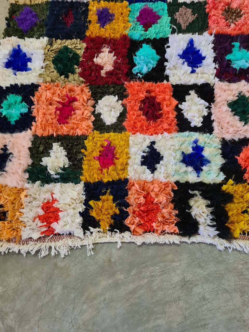 Joyful Grid – Reclaimed Boucherouite Mosaic