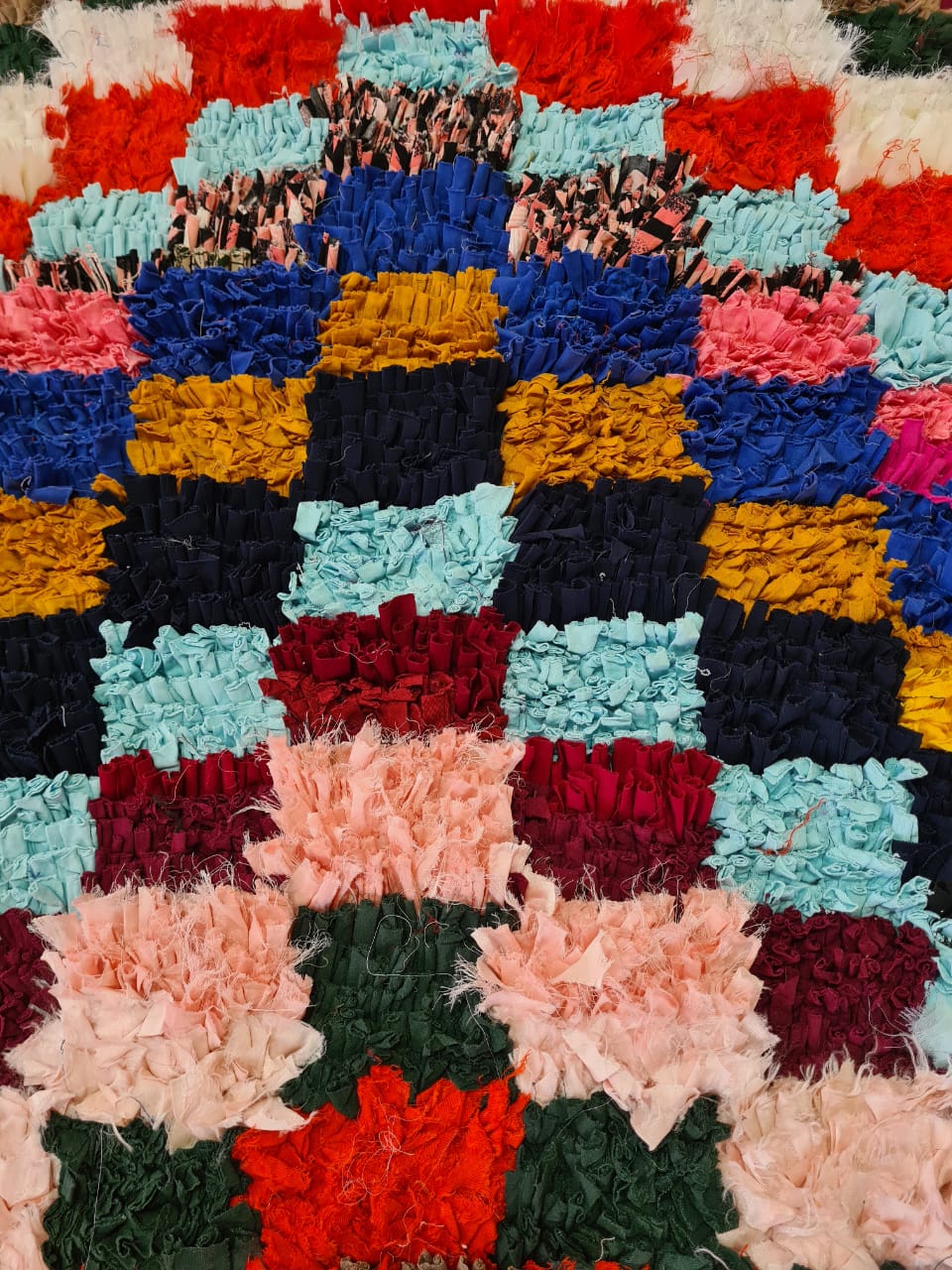 Patchwork of Echoes – Boucherouite Rug in Reclaimed Color