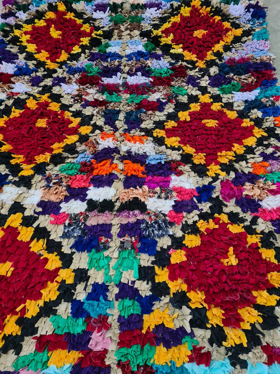 Prismatic Orchard – Amazigh Boucherouite in Reclaimed Chromatics
